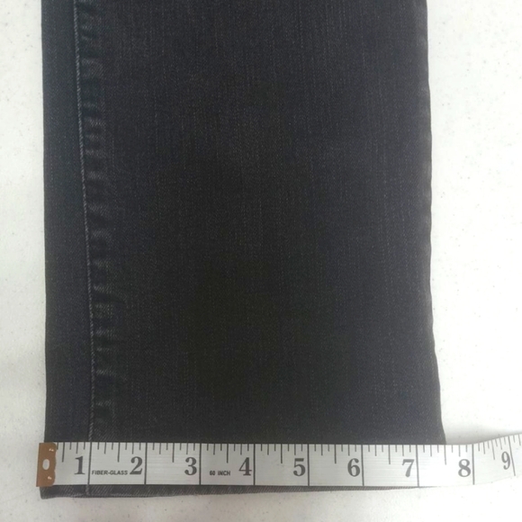 Levi’s Jeans 505 Straight High Rise Women 12 Medium Fit 34x29 Mid Black Distress - Picture 13 of 15